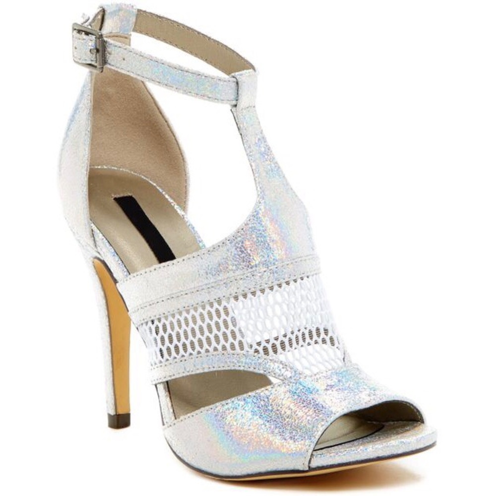 Michael Antonio Metallic Silver Mesh Lukka Sandal